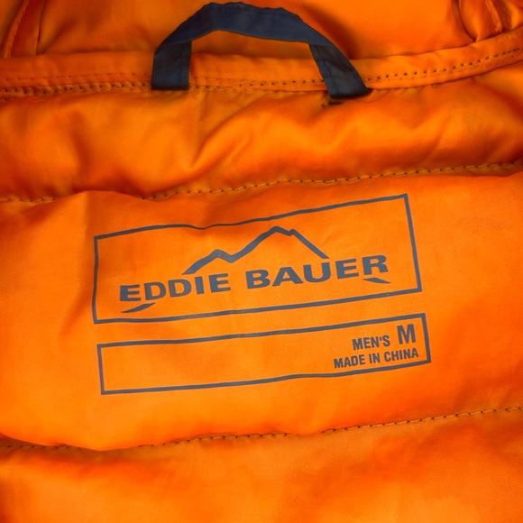 Eddie Bauer jacket men’s blue puffer down EB650 zipper hooded outdoor hiking - Picture 4 of 7